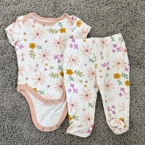 Chick Pea Floral Baby Onesie - Pink, Yellow, Green